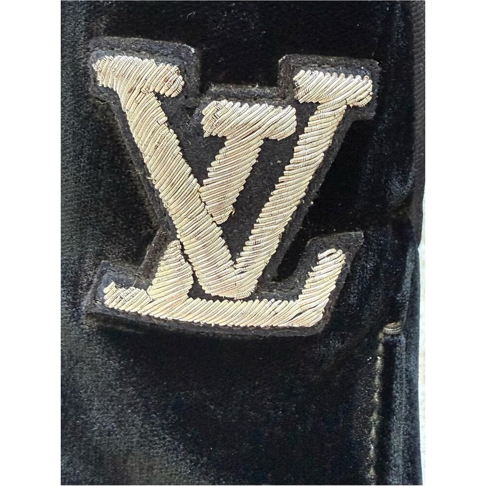 Louis Vuitton LV Monogram velvet loafers size 10 US Authentic - Picture 2 of 11